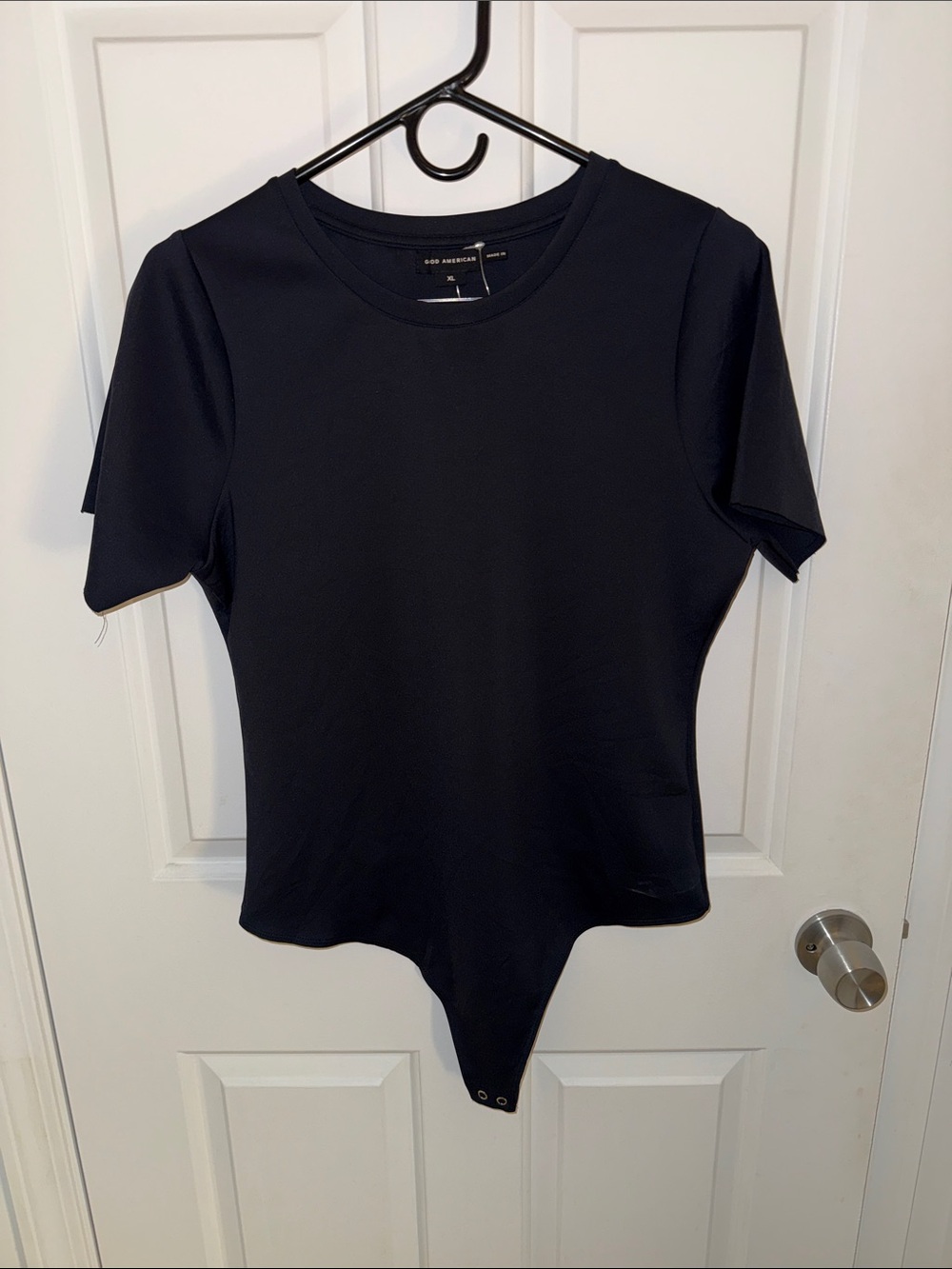 Good American Sculpting Short Sleeve Bodysuit Black XL NWOT
